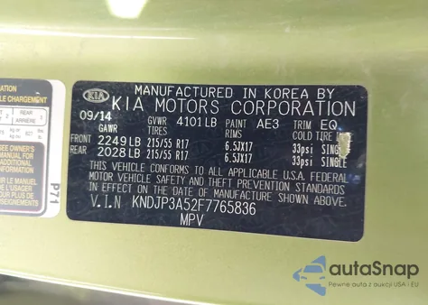 2015 Kia Soul + из США, поврежденный, VIN KNDJP3A52F7765836